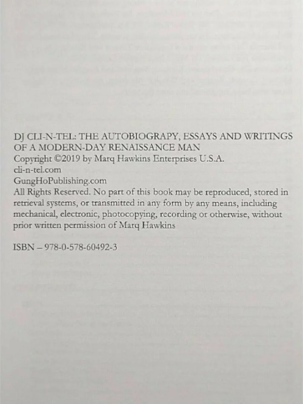 DJ Cli-N-Tel Signed Autobiography Paperback Book World Class Wreckin Cru